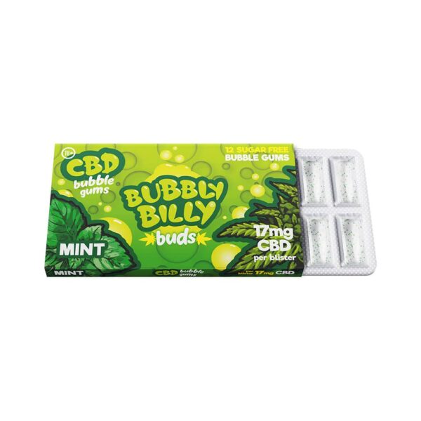 Bubbly Billy Buds Mint Flavoured Chewing Gum (17mg CBD)