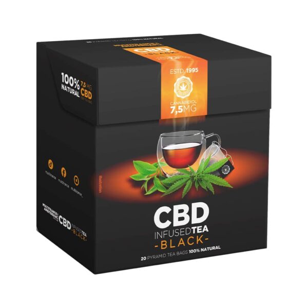 Black Tea 7.5mg CBD (Box of 20 Pyramid Teabags)