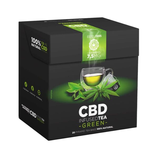 Green Tea 7.5mg CBD (Box of 20 Pyramid Teabags)