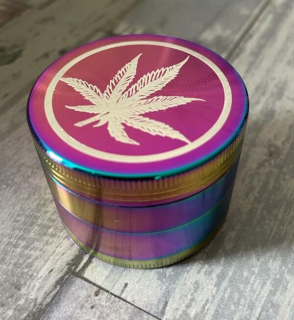 Multi Color Leave 50mm 4 Parts Grinder ( 12 Pieces Display )