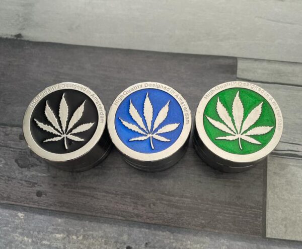 Three Different Leaves Design Metal Grinders (24 Pieces Display)