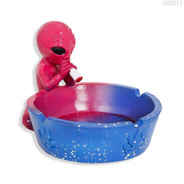 Red Alien Ashtray With Joint