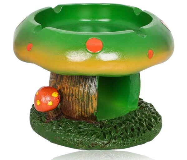 Mushroom Design Green Ashtray