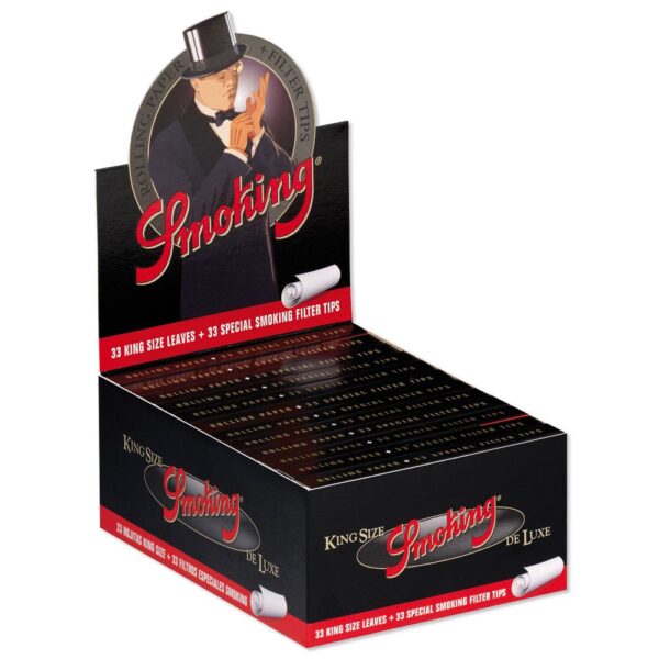 Smoking Black King Size Rolling Papers + Tips