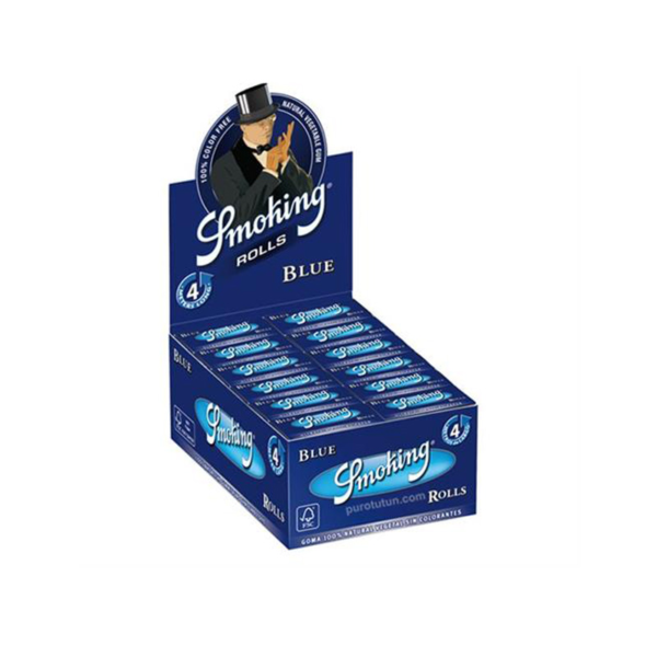 Smoking Blue Rolling Paper Rolls - 24 / Display